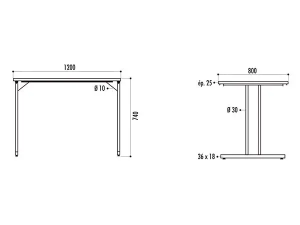 Table pliante Landes 120 x 80 cm