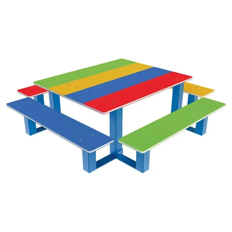 Table de pique-nique enfants Arc-en-ciel en PEHD et acier