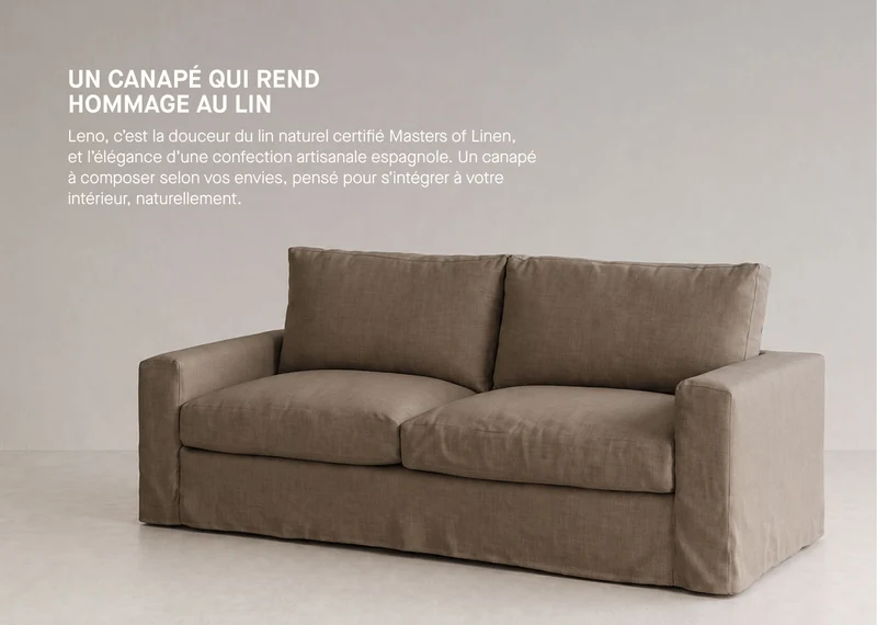 Canapé 3 places en lin LENO