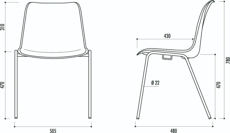 Promo chaises empilables coque Hélène M2