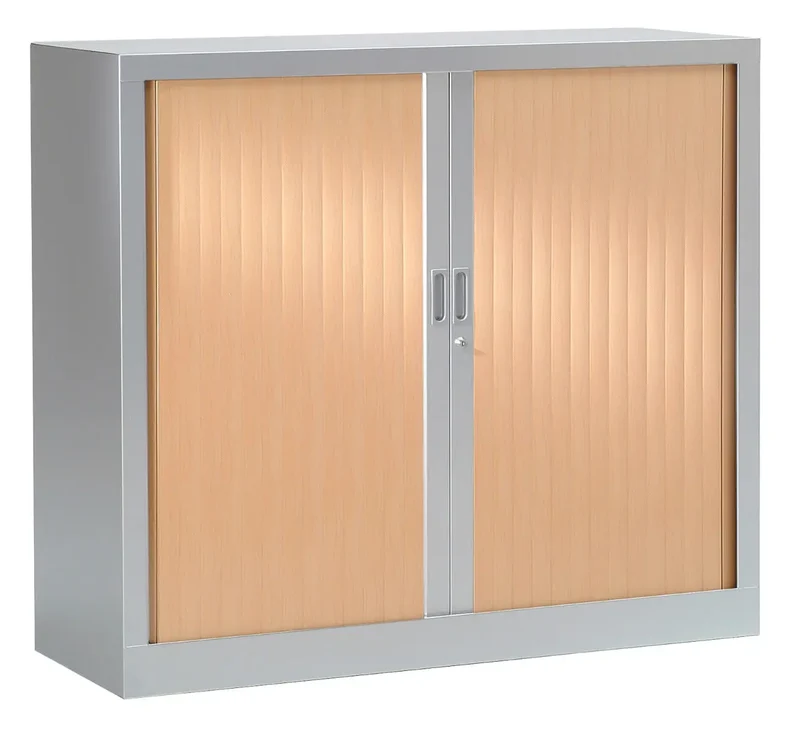 Armoire basse à rideaux bois 1.00 x 1.20 m