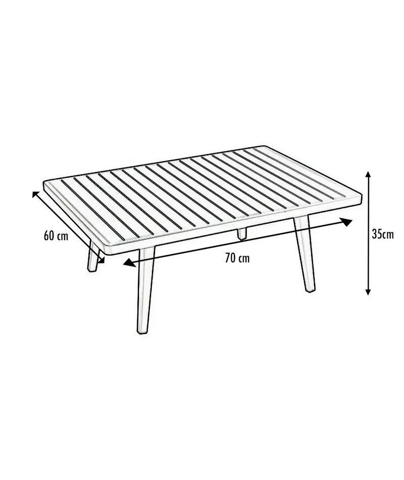 Table basse alu Sisal