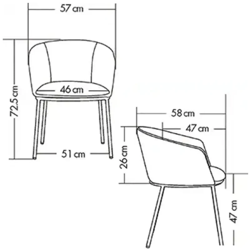 Fauteuil ARCO en tissu et pieds métal