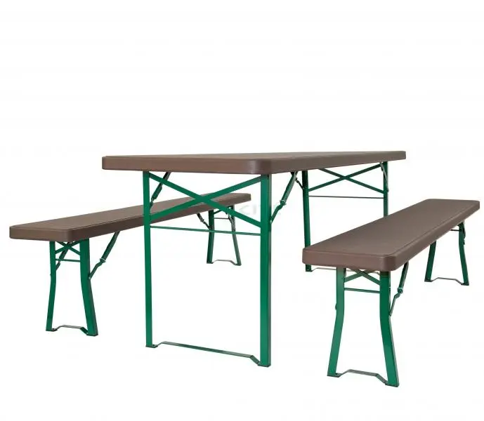 Ensemble table et bancs Munich – 8 personnes