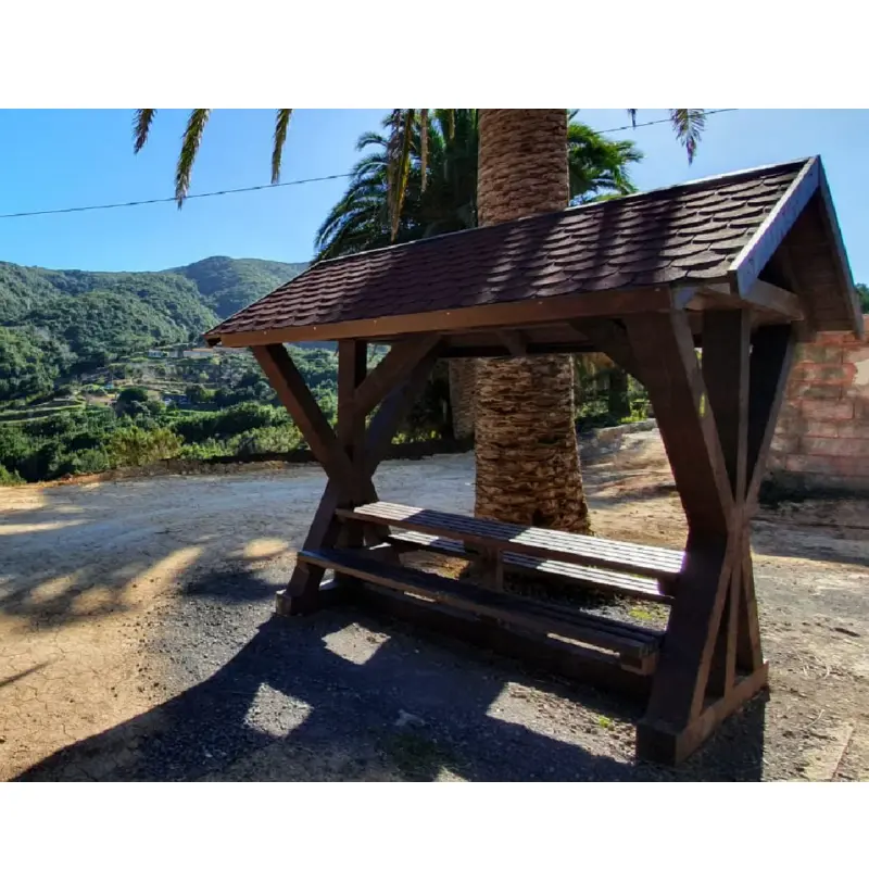 Abri banquettes et table plastique recyclé Grand Canyon