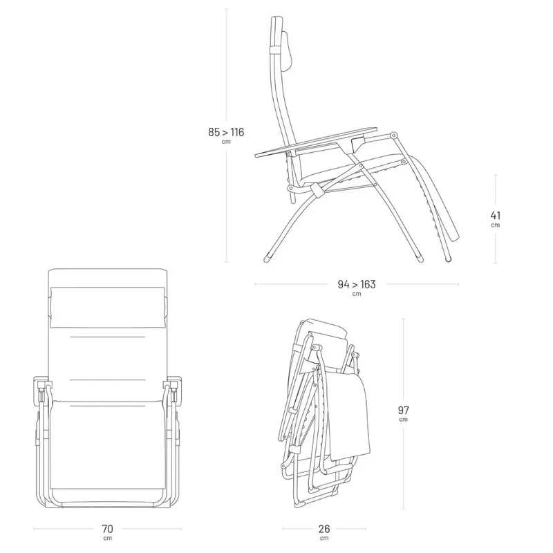 Fauteuil relax Zéro Gravité Lafuma Eclipse, cuir synthétique