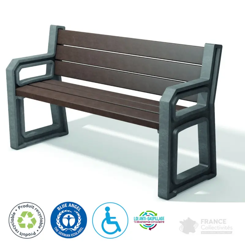 Banc PMR en plastique recyclé Tarlo