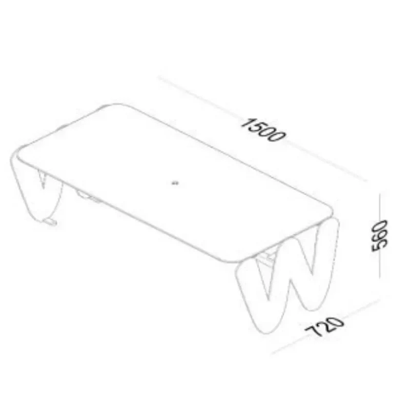 Table en acier rectangle lettre "W" pour enfants - TINY