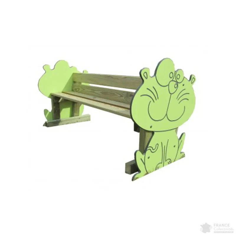 Banc enfant Bidule en bois 1,50 m, assise 30 cm, décor gravé
