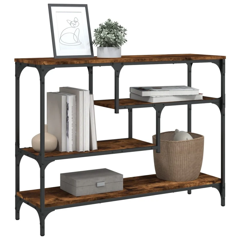 Console Table Smoked Oak 100x30x75 cm Engineered Wood