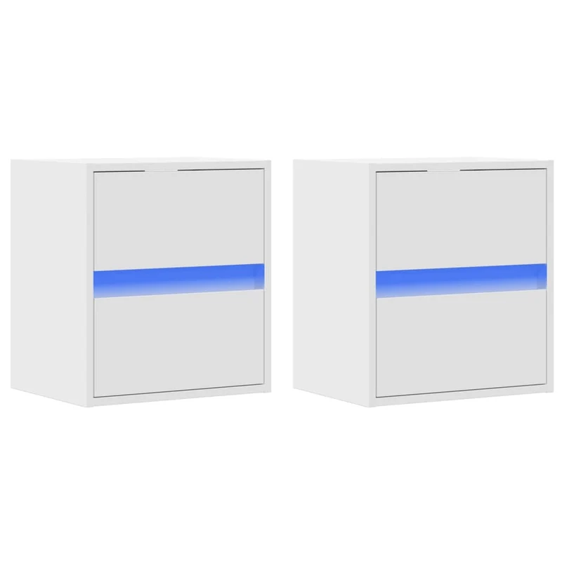 TV Wall Cabinets with LED Lights 2 pcs White 41x31x45 cm