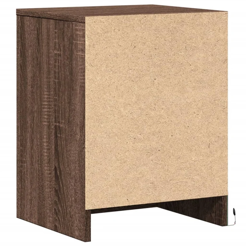 Bedside Cabinets with LED Lights 2 pcs Brown Oak