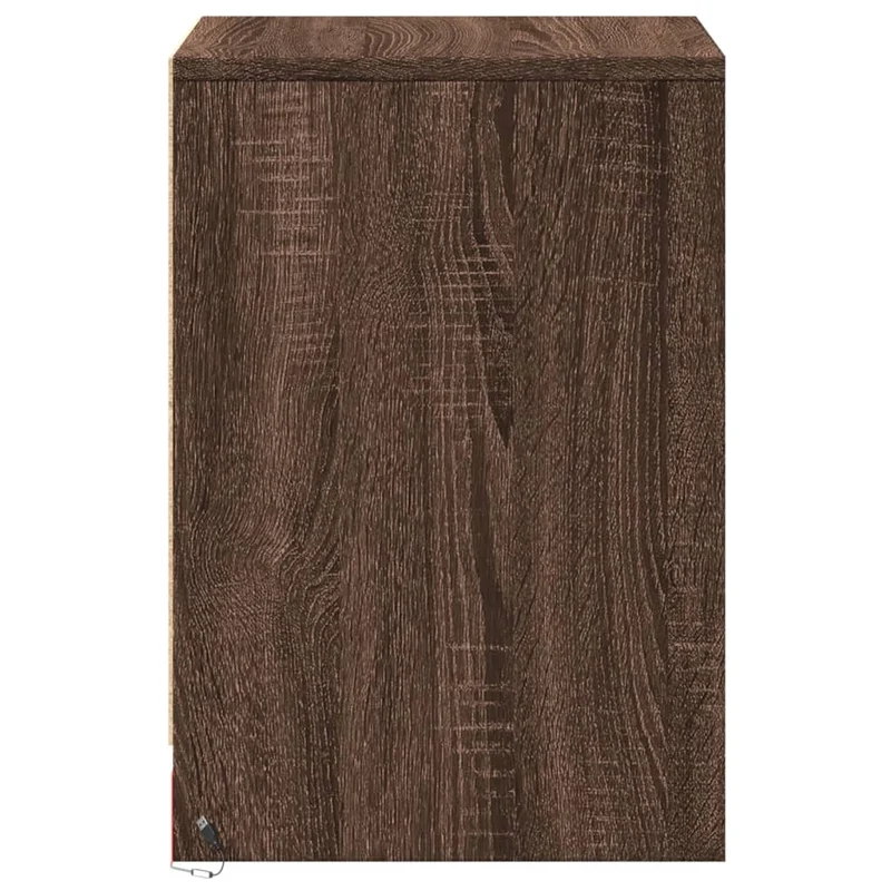 Bedside Cabinets with LED Lights 2 pcs Brown Oak