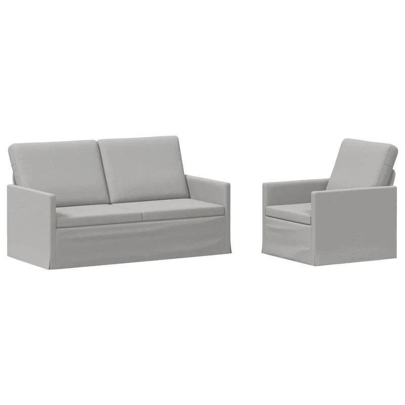 Sofa Set 2 pcs Cloud Grey Fabric