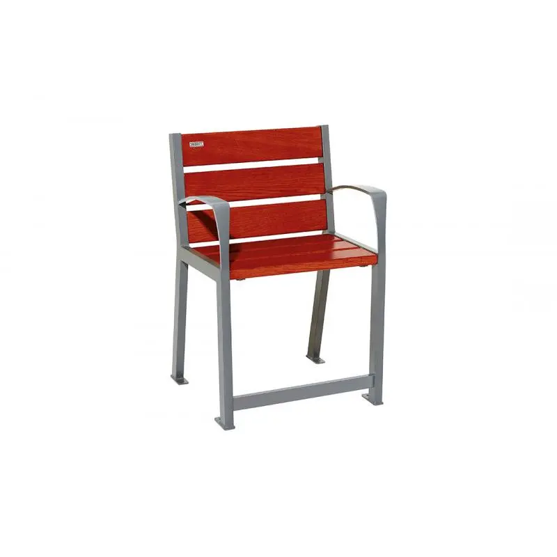 Fauteuil Silaos spécial senior bois et acier, assise 540 mm, accoudoirs