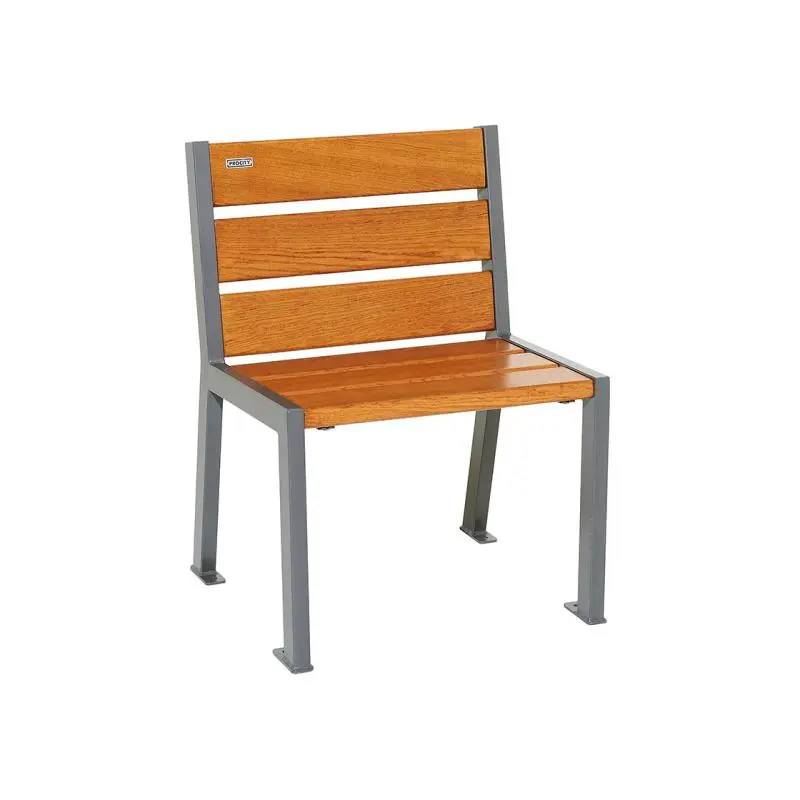 Fauteuil Silaos bois et acier, chêne PEFC 5 ou 6 lames, 600 mm