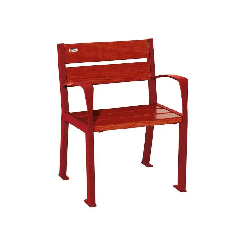 Fauteuil Silaos bois et acier, chêne PEFC 5 ou 6 lames, 600 mm