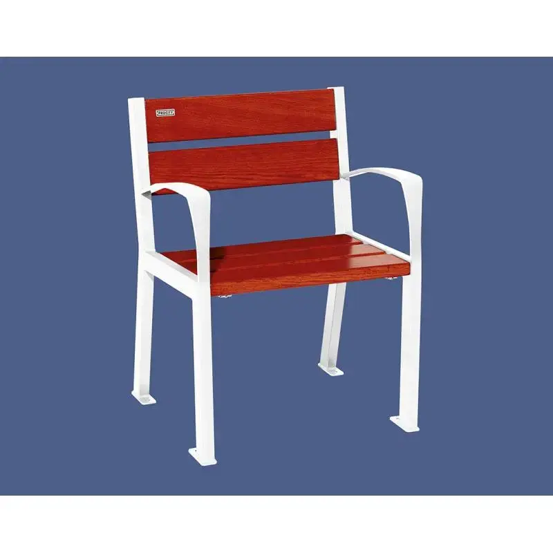 Fauteuil Silaos bois et acier, chêne PEFC 5 ou 6 lames, 600 mm