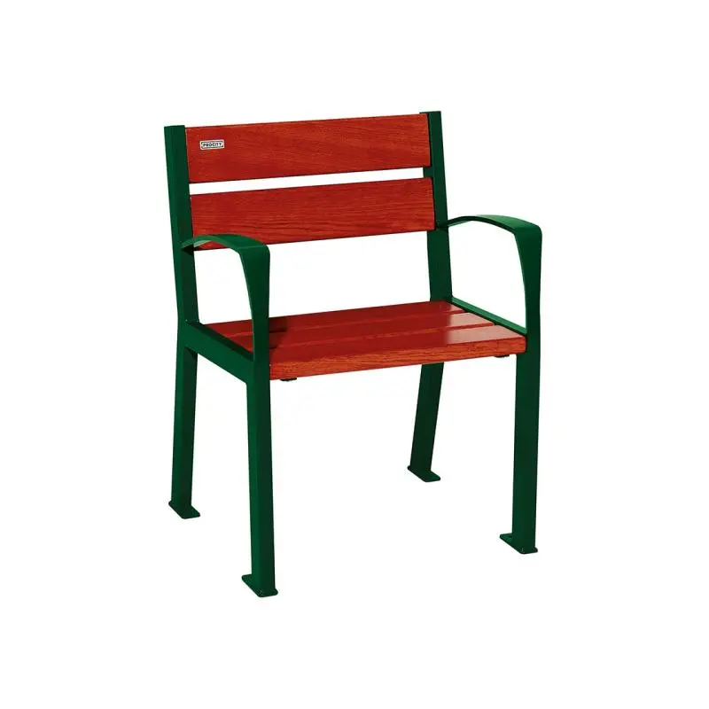 Fauteuil Silaos bois et acier, chêne PEFC 5 ou 6 lames, 600 mm