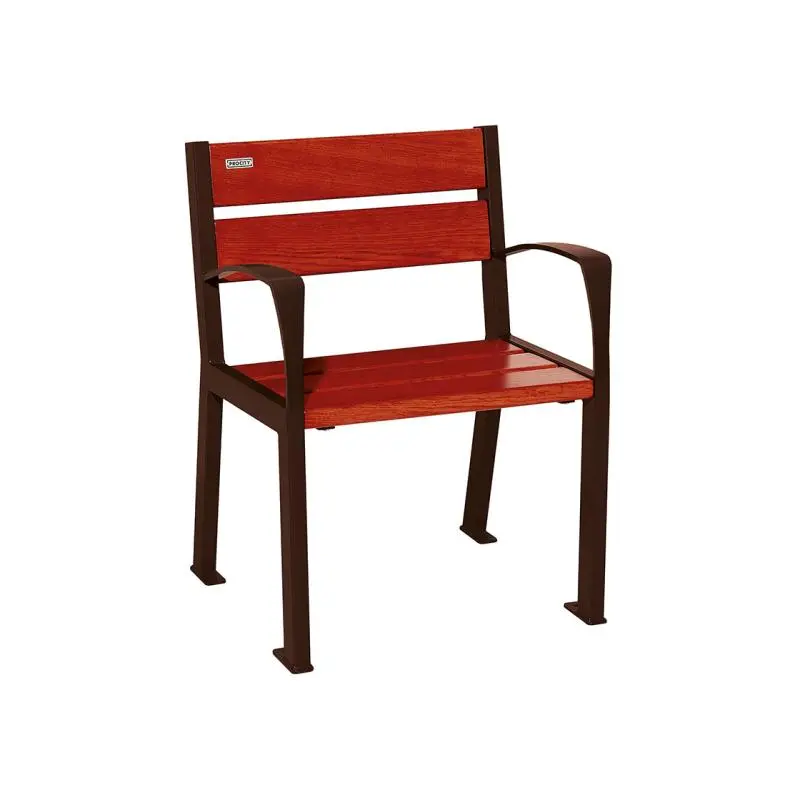 Fauteuil Silaos bois et acier, chêne PEFC 5 ou 6 lames, 600 mm