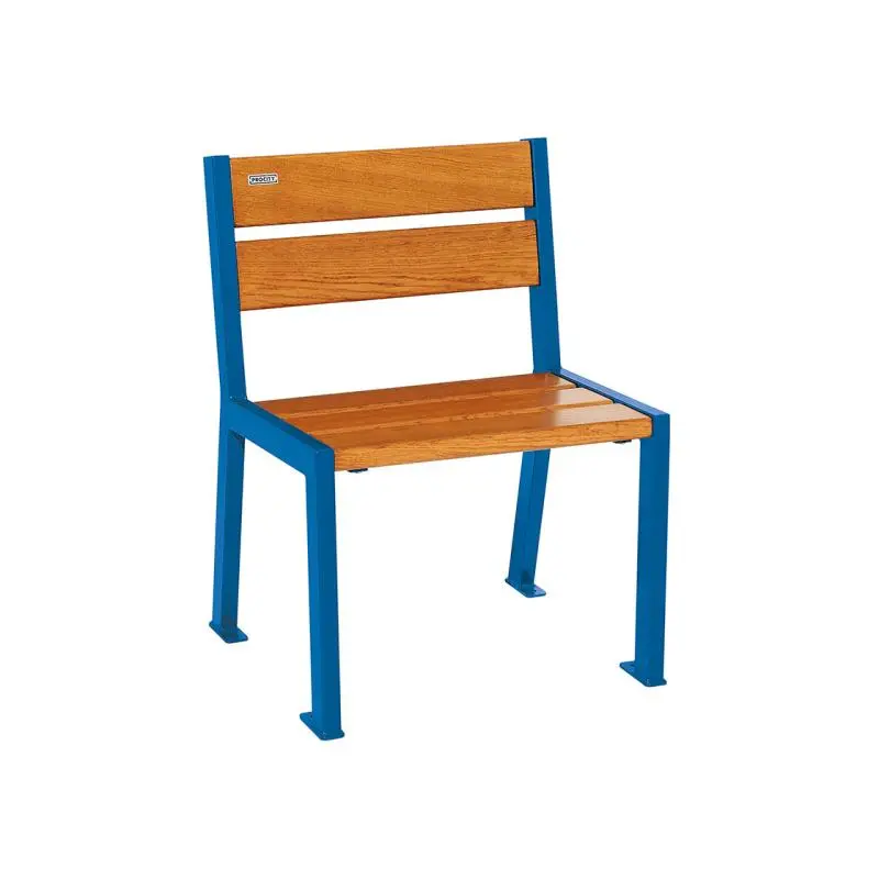 Fauteuil Silaos bois et acier, chêne PEFC 5 ou 6 lames, 600 mm