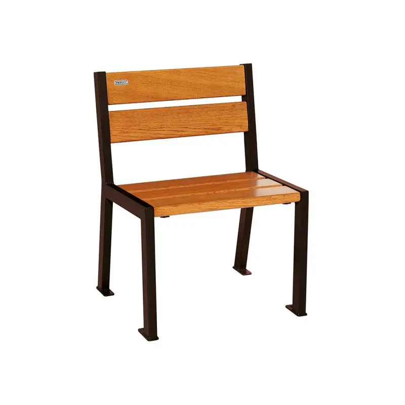 Fauteuil Silaos bois et acier, chêne PEFC 5 ou 6 lames, 600 mm
