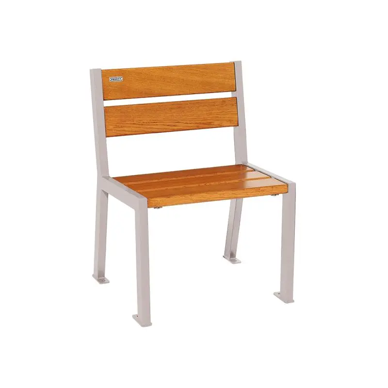 Fauteuil Silaos bois et acier, chêne PEFC 5 ou 6 lames, 600 mm