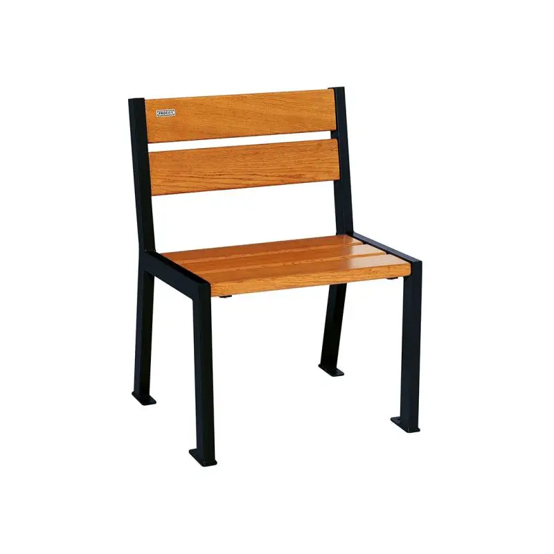 Fauteuil Silaos bois et acier, chêne PEFC 5 ou 6 lames, 600 mm