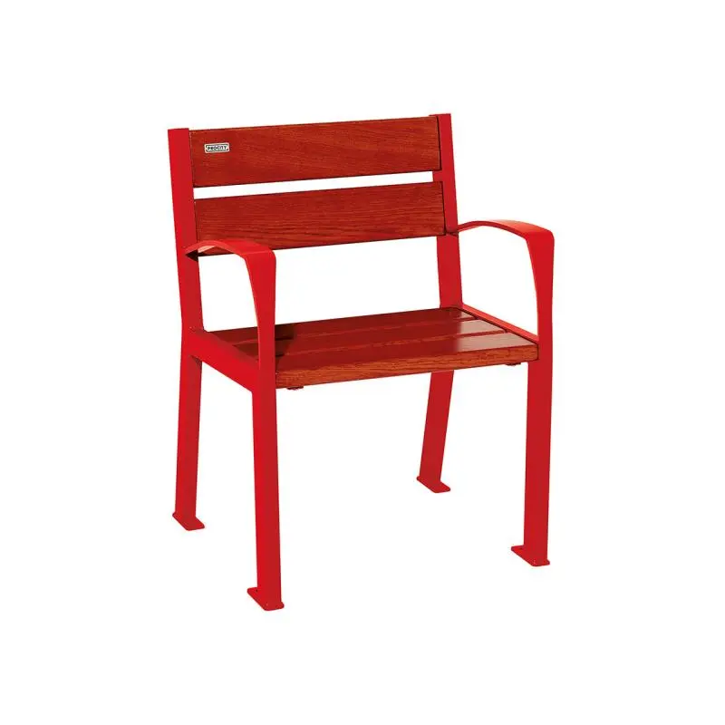 Fauteuil Silaos bois et acier, chêne PEFC 5 ou 6 lames, 600 mm