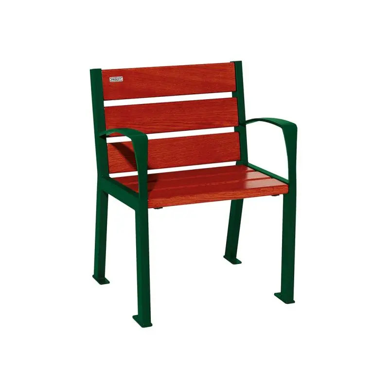 Fauteuil Silaos bois et acier, chêne PEFC 5 ou 6 lames, 600 mm