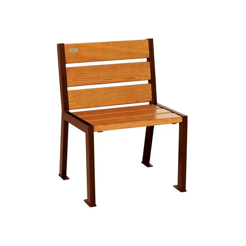 Fauteuil Silaos bois et acier, chêne PEFC 5 ou 6 lames, 600 mm