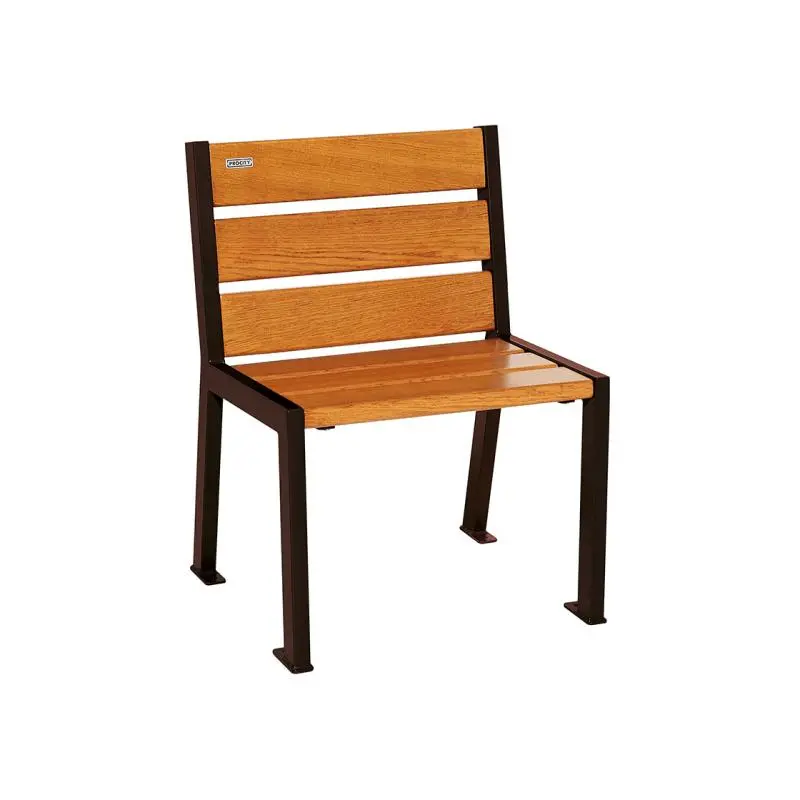 Fauteuil Silaos bois et acier, chêne PEFC 5 ou 6 lames, 600 mm