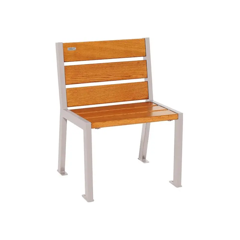 Fauteuil Silaos bois et acier, chêne PEFC 5 ou 6 lames, 600 mm