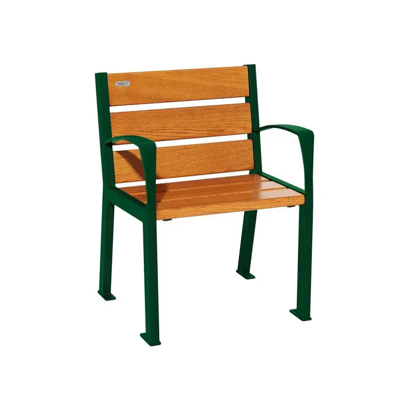 Fauteuil Silaos bois et acier, chêne PEFC 5 ou 6 lames, 600 mm