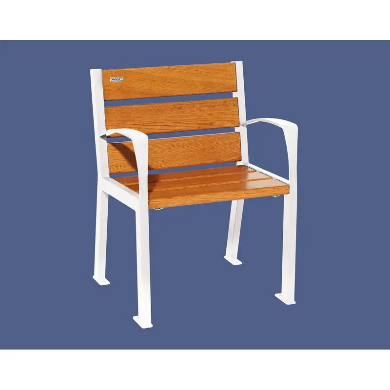 Fauteuil Silaos bois et acier, chêne PEFC 5 ou 6 lames, 600 mm