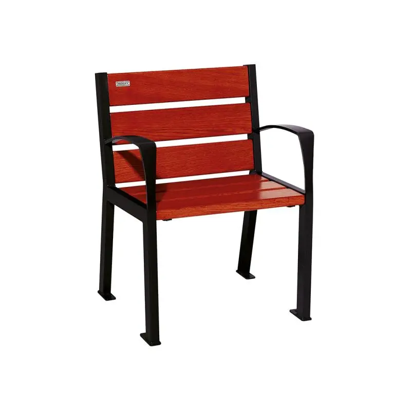 Fauteuil Silaos bois et acier, chêne PEFC 5 ou 6 lames, 600 mm