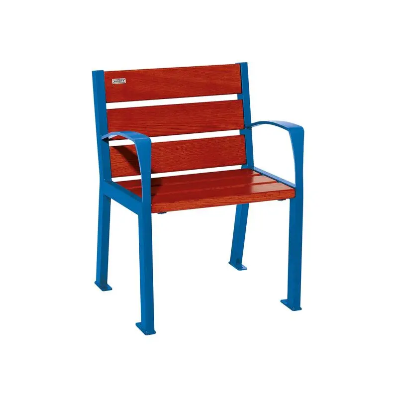 Fauteuil Silaos bois et acier, chêne PEFC 5 ou 6 lames, 600 mm