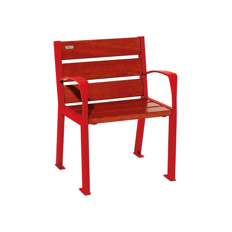 Fauteuil Silaos bois et acier, chêne PEFC 5 ou 6 lames, 600 mm
