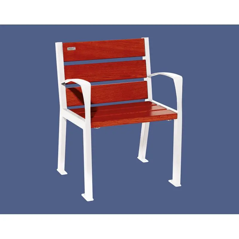 Fauteuil Silaos bois et acier, chêne PEFC 5 ou 6 lames, 600 mm