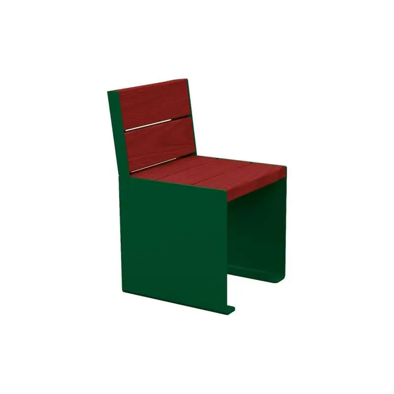 Fauteuil bois et acier KUB, assise individuelle 450 mm, piétement acier 8 mm, bois exotique 49 mm