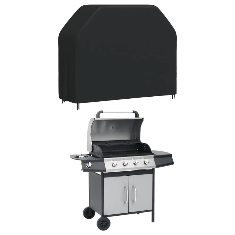 BBQ Cover 162x61x122 cm Black 420D Oxford