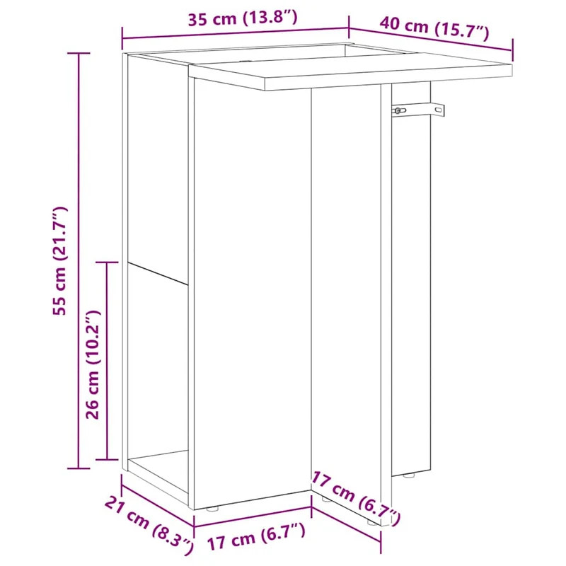 End Table Concrete Grey 35 x 40 x 55 cm Engineered Wood