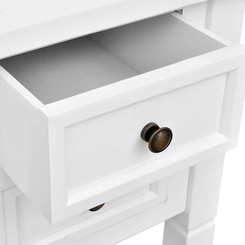 241533 White Writing Desk with 5 Drawers