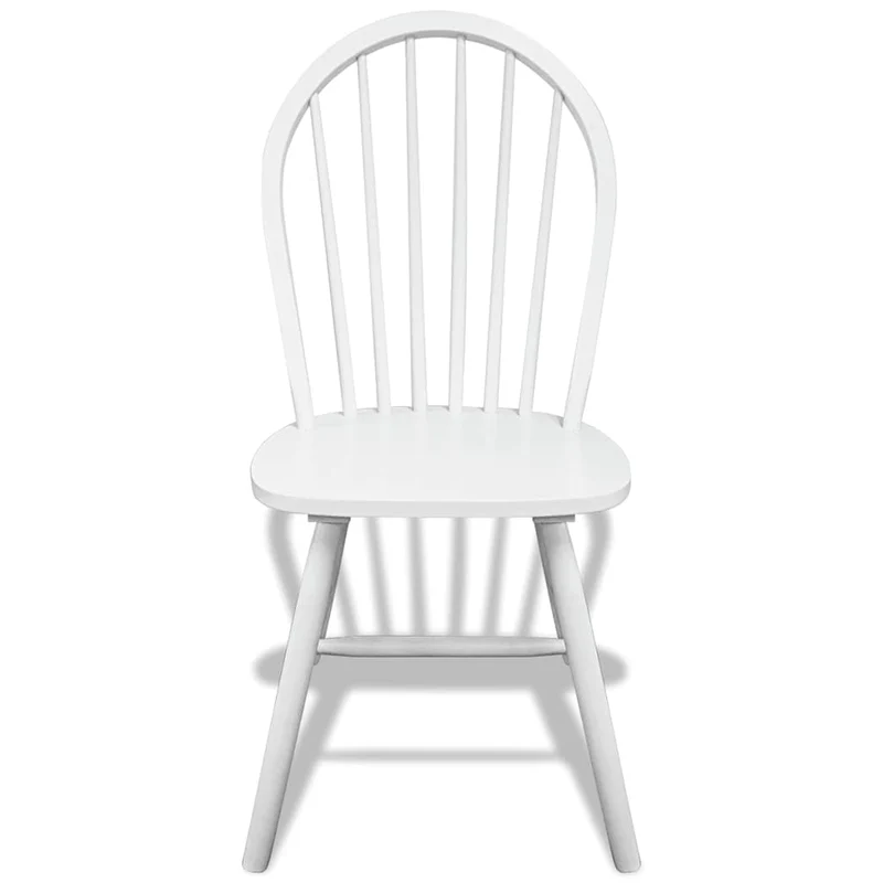Dining Chairs 6 pcs White Solid Rubber Wood
