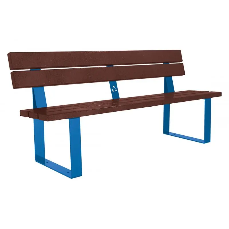 Banc plastique recyclé et acier Riga