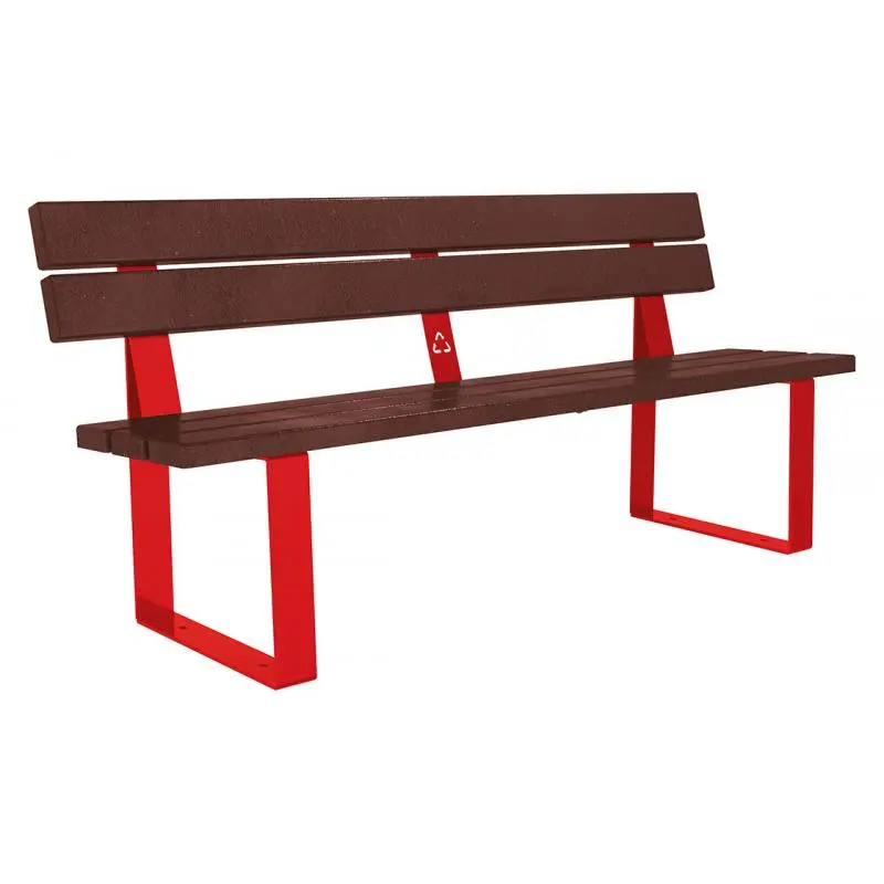 Banc plastique recyclé et acier Riga