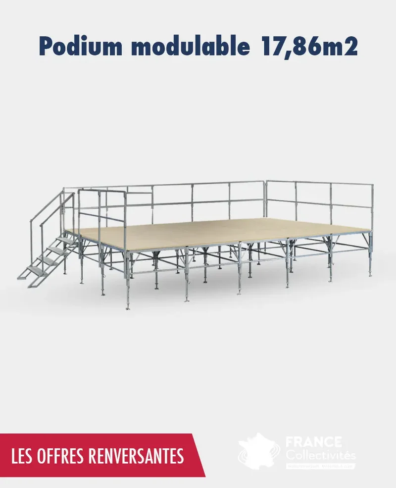 Podium modulable et démontable 17 m2