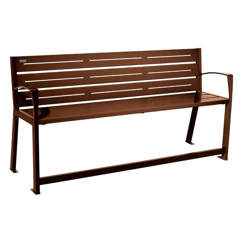 Banc acier Silaos spécial senior 1 800 mm, assise à 540 mm, accoudoirs et repose-pieds