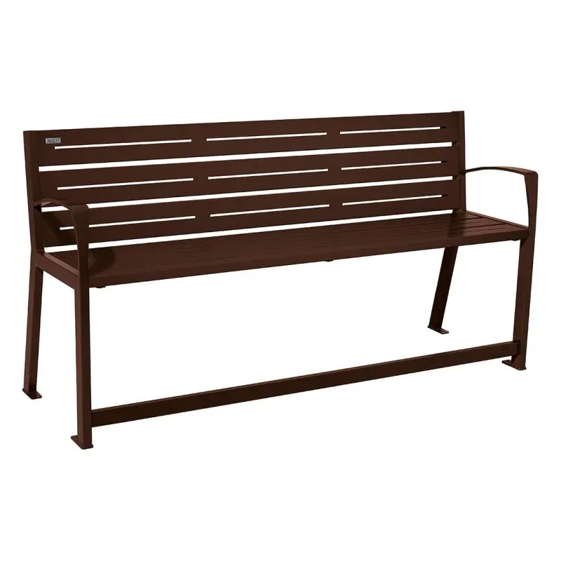 Banc acier Silaos spécial senior 1 800 mm, assise à 540 mm, accoudoirs et repose-pieds