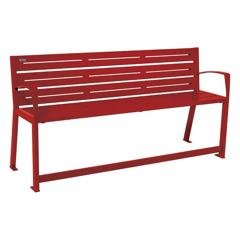 Banc acier Silaos spécial senior 1 800 mm, assise à 540 mm, accoudoirs et repose-pieds
